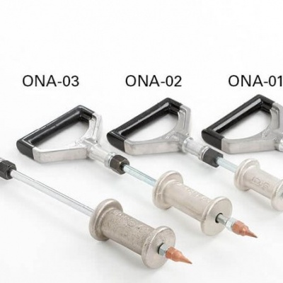 Quatro ferramentas metálicas com cabo e ponta laranja identificadas como ONA-04, ONA-03, ONA-02 e ONA-01