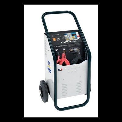 Carregador de bateria STARTIUM 140 E com ganchos e estrutura de rodas