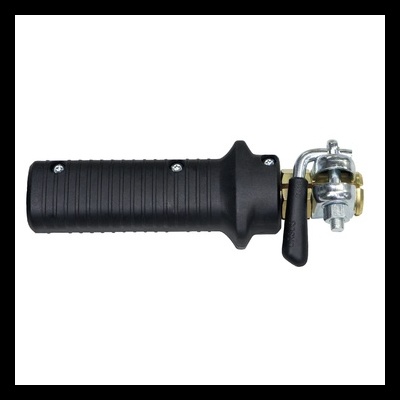 Punho de bicicleta ou moto preto com peça metálica