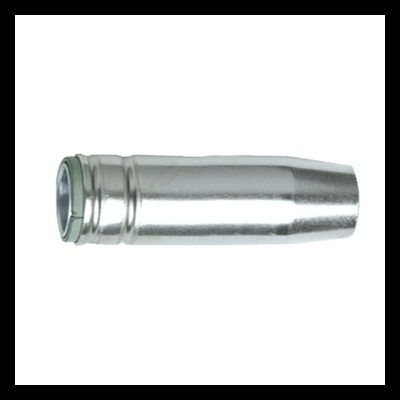 Adaptador metálico cilíndrico prateado brilhante