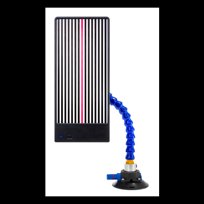 Painel preto e branco com ventosa azul