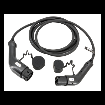 Cabo de carregamento VE preto com capas protetoras