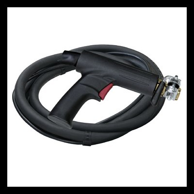 Pistola de soldadura preta com cabo flexível preto