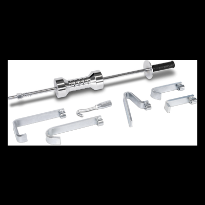 Conjunto de ferramenta para reparação automóvel em metal cromado com extrator e garras diferentes