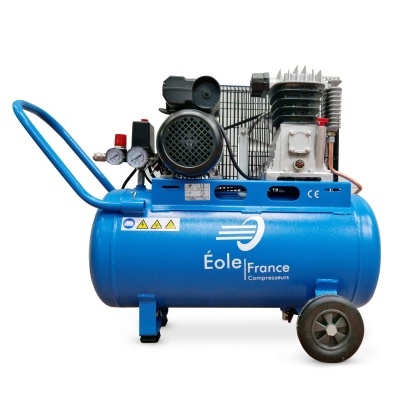 Compressor de ar portátil azul Éole France com rodas e manômetros