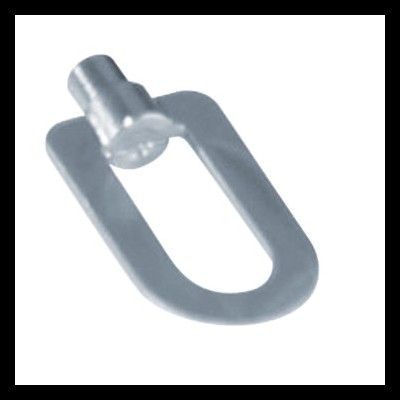 Suporte metálico oval prateado com extremidade cilíndrica