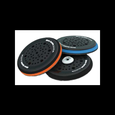 Discos de lixa redondos com bordas coloridas e orifícios