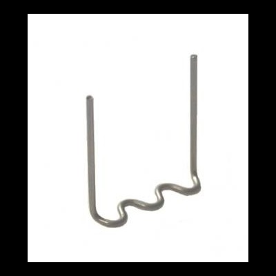 Suporte metálico em forma de U com ondulação central cinza prateado