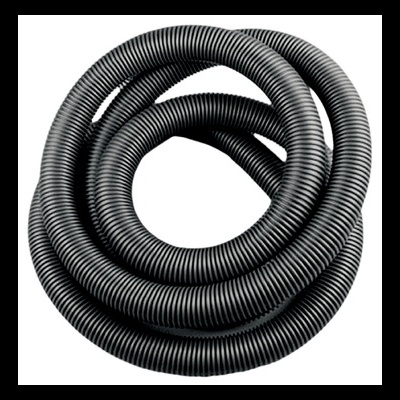 Tubo corrugado preto enrolado com textura de ranhuras