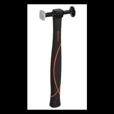 Martelo de unha preto com detalhes em laranja e cabeça metálica prateada