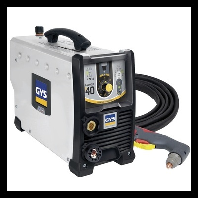 Máquina de solda GYS EasyMig 40 cinza e preta com cabo e pistola