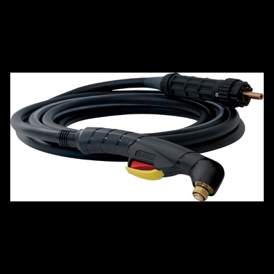 Cabo de soldadura preto com punho ergonómico e conetor metálico