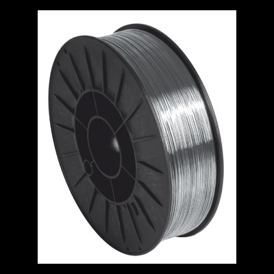 Carretel de arame metálico prateado com núcleo preto