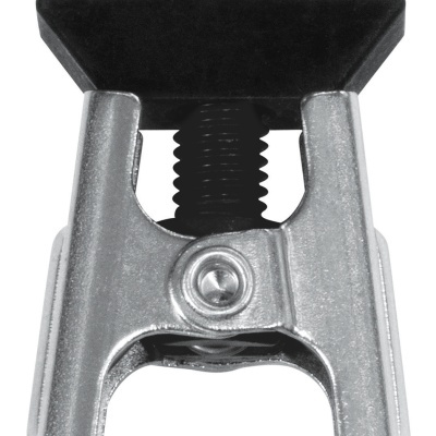 Ferramenta metálica com porca em forma de asa e partes pretas