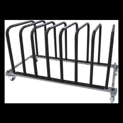 Suporte metálico móvel com divisórias e rodas para armazenamento