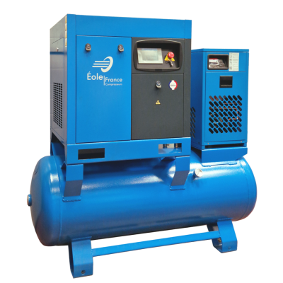 Compressor de ar azul Éole France com painel digital