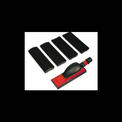Conjunto de lixa manual com base e 4 folhas de lixa preta