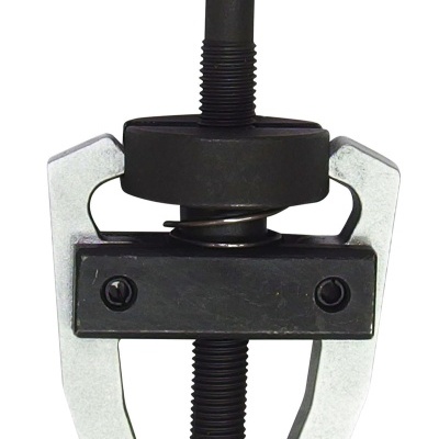 Ferramenta extratora metálica preta e prateada com parafuso roscado central