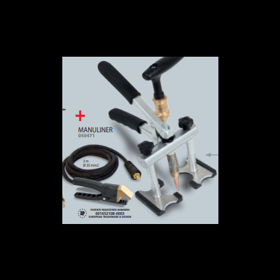 Conjunto de ferramentas Manuliner com suporte metálico, empunhaduras pretas, cabo e alicates