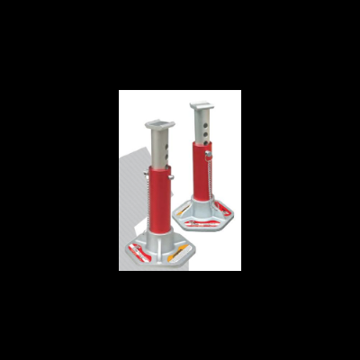 Apoios ajustáveis para automóvel em metal vermelho e cinza