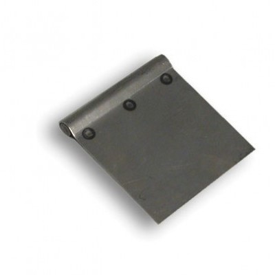 Espátula metálica pequena cinza escuro com três rebites pretos