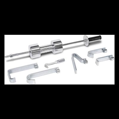 Conjunto de ferramenta de extração de buchas em metal cromado com punho preto