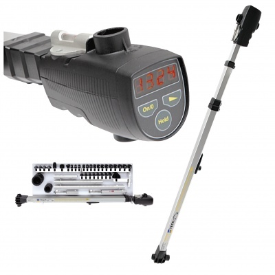 Ferramenta de medição digital com haste extensível e kit de acessórios