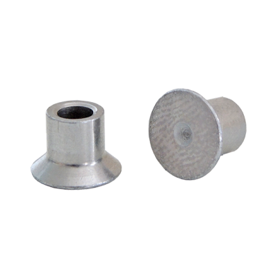 Duas buchas metálicas prateadas