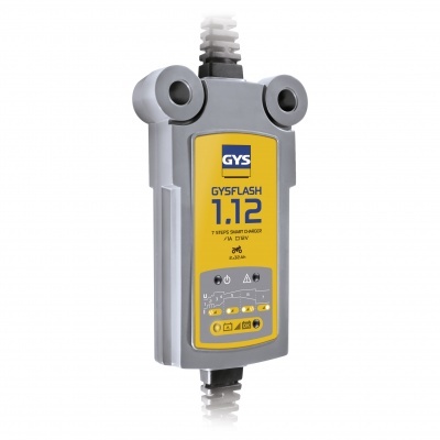 Dispositivo eletrónico GYSFLASH 1.12 cinza com painel amarelo