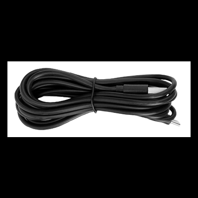 Cabo de carregamento USB preto enrolado