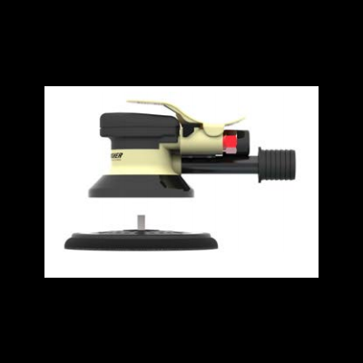 Lixadora creme e preta com alavanca e base circular