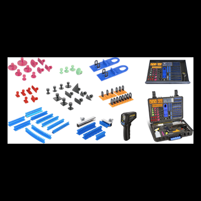Kit de ferramentas para eletrónica com suportes, pinças e caixa organizadora preta