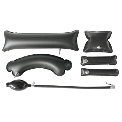 Conjunto de acessórios insufláveis pretos variados com válvulas