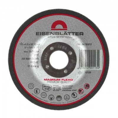 Disco de corte EISENBLÄTTER para aço inoxidável com etiqueta prateada e borda vermelha