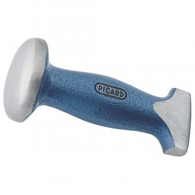 Martelo de ferrador azul com cabeça metálica prateada e logo PICARD