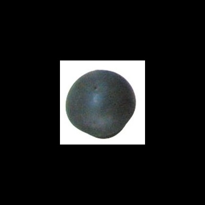 Bola de borracha preta sobre fundo branco