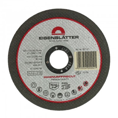 Disco de corte cinza e vermelho da marca EISENBLÄTTER para cortar aço