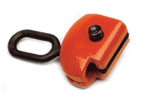 Ferramenta de elevação metálica laranja com argola preta