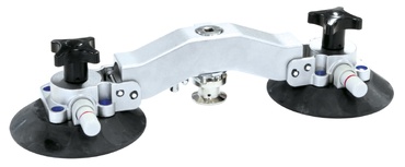 Ferramenta de elevação com dupla ventosa e corpo metálico prateado