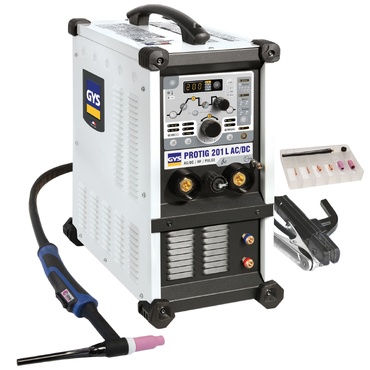 Máquina de soldar PROTIG 201 L AC/DC GYS com cabos e acessórios