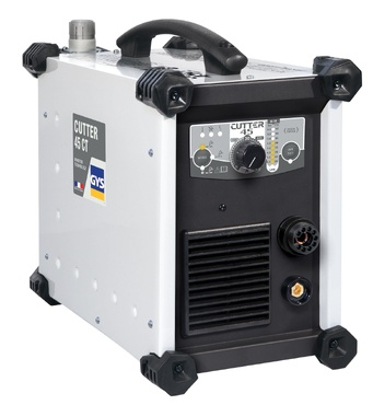 Máquina de corte CUTTER 45 CT branca e preta com painel frontal e pega de transporte