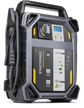 Carregador de bateria Starttronic Sustarcar 12-24 V cinza e preto com visor digital e cabos