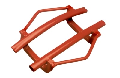 Ferramenta metálica vermelha com estrutura tubular