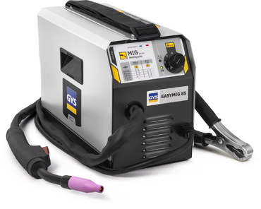 Máquina de soldar portátil cinzenta e preta GYS EASYMIG 85 com cabos