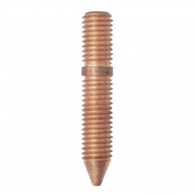 Parafuso metálico com rosca dupla em tom cobre
