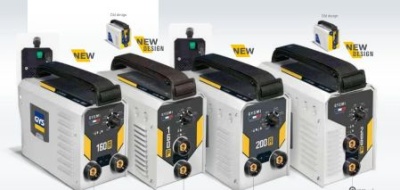 quatro máquinas de soldar GYS com diferentes designs e etiquetas NEW DESIGN