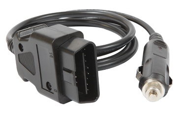Cabo adaptador OBD-II preto com conector de isqueiro
