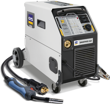 Máquina de soldar MIG SmartMIG 162 da GYS com cabo e rodas