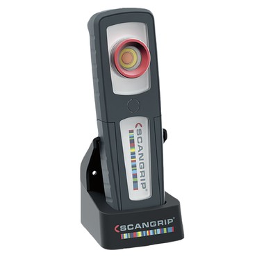 Luz de trabalho portátil SCANGRIP cinza escuro com suporte preto