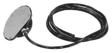 Cabo preto com conector metálico e caixa oval com parafusos